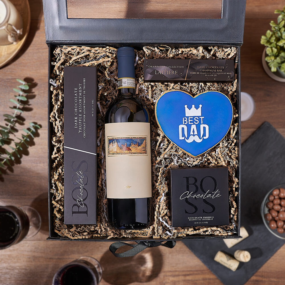 Father's Day Wine & Sweets Box, wine gift, wine, chocolate gift, chocolate, fathers day gift, fathers day, Los Angeles delivery
