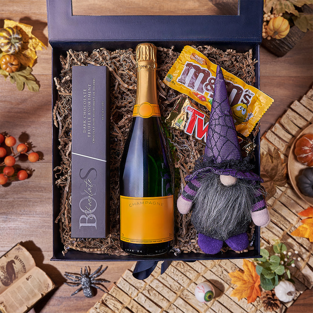 Halloween Treats with Sparkling Wine – how the gift is presented