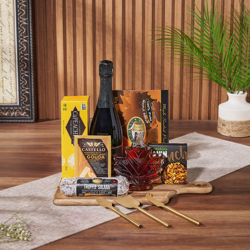 Gourmet Cheese &amp; Champagne Gift Basket, champagne gift, champagne, sparkling wine gift, sparkling wine, seafood gift, seafood, Los Angeles delivery