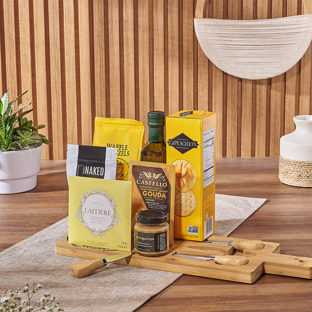 Gourmet Cheese &amp; Cracker Gift Set, cheese gift, cheese, cheese board gift, cheese board, Los Angeles delivery