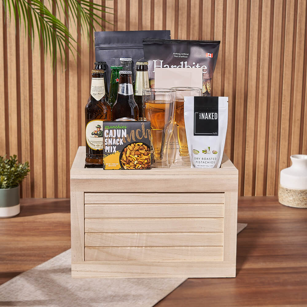 Gourmet Snack &amp; Beer Gift Crate, beer gift, beer, snack gift, snack, Los Angeles delivery