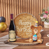 Happy Birthday Cookie Gift Set, birthday gift, birthday, wine gift, wine, giant cookie gift, giant cookie, Los Angeles delivery