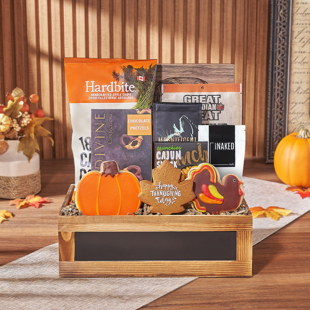 Thanksgiving Gourmet Snack Box – how the gift is presented