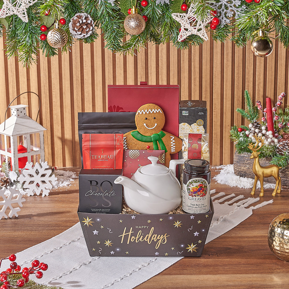 Handcrafted Gourmet Holiday Gift Basket – how the gift is presented