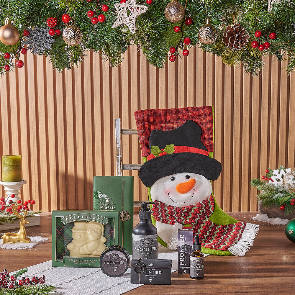 Holiday Spa and Bruges White Chocolate Stocking Gift Set – how the gift is presented