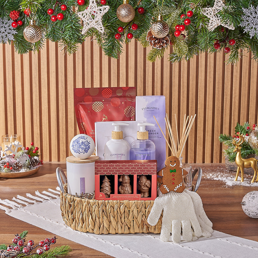 Holiday Treat & Spa Gift, spa gift, spa, Christmas gift, Christmas, chocolate gift, chocolate, Los Angeles delivery