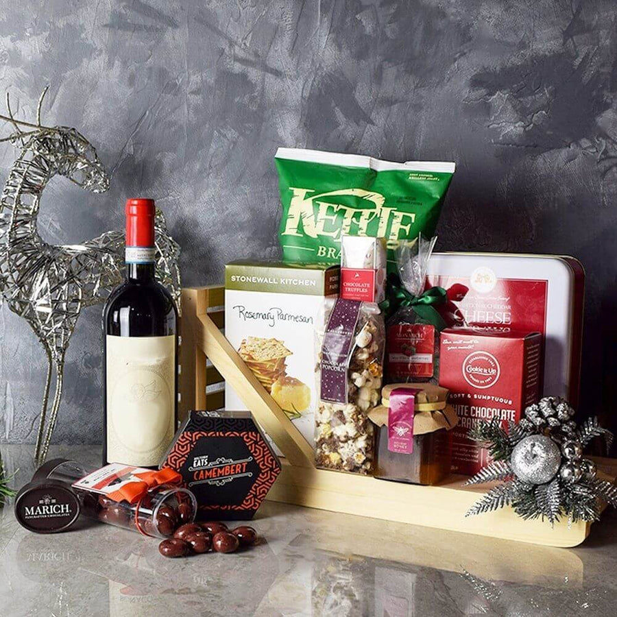 Holiday Wine & Treats Gift Basket from Los Angeles Baskets - Los Angeles Delivery