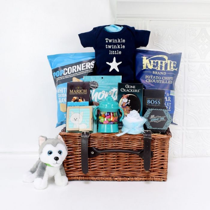 Baby Bodysuit and Toy Gift Basket – how the gift is presented