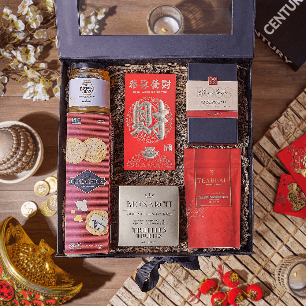 Lucky Tea &amp; Chocolate Gift Box, chinese new year gift, chinese new year, lunar new year gift, lunar new year, Los Angeles delivery