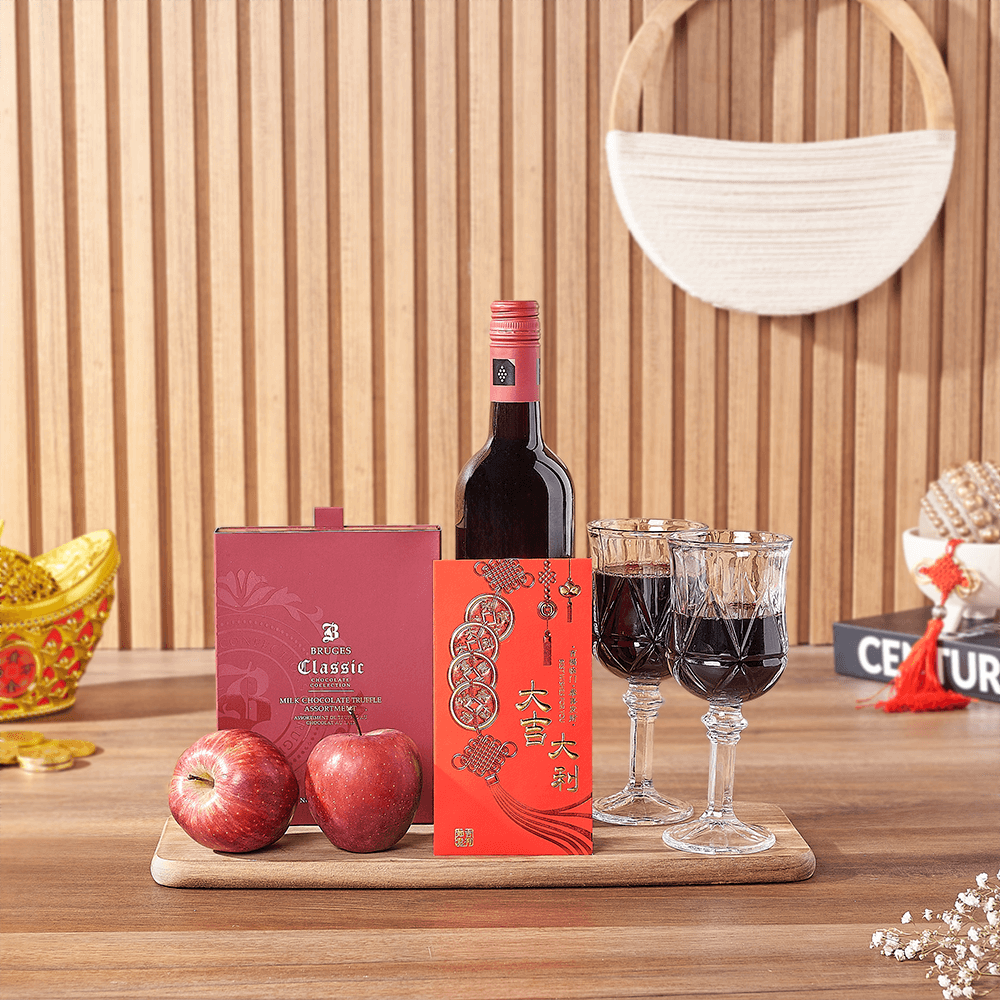 Lunar New Year Wine & Chocolate Gift, wine gift, wine, chinese new year gift, chinese new year, lunar new year gift, lunar new year, Los Angeles delivery
