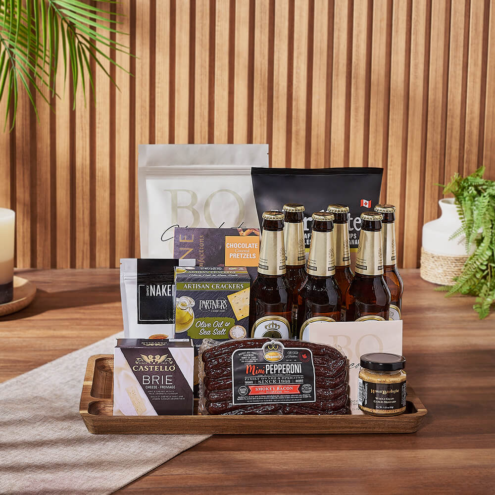 Markham Beer &amp; Snacks Basket, beer gift, beer, snack gift, snack, charcuterie gift, charcuterie, Los Angeles delivery