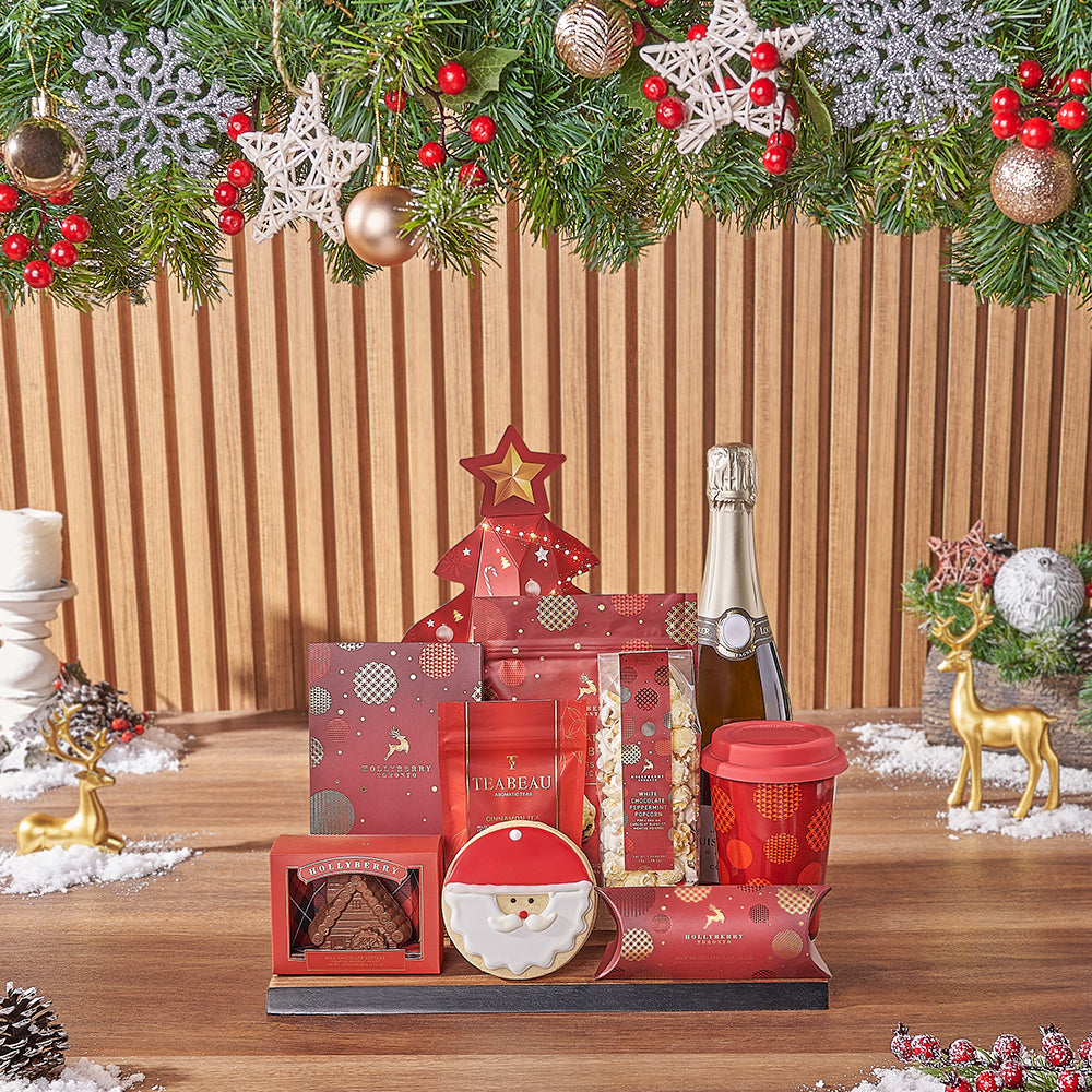 Sparkling Wine Christmas Sweets Gift – how the gift is presented