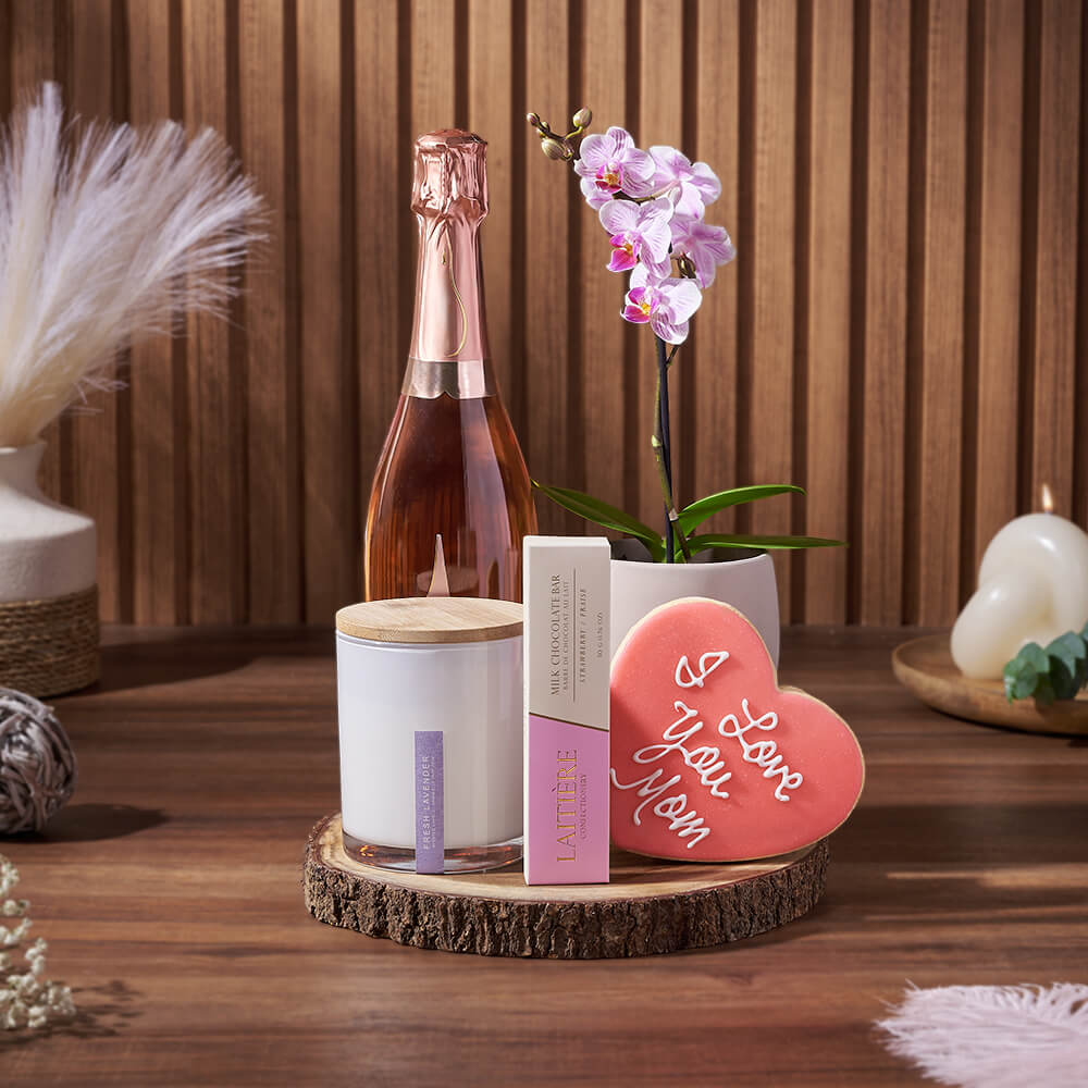 Mother's Day Confections & Champagne Gift, mothers day gift, mothers day, champagne gift, champagne, sparkling wine gift, sparkling wine, plant gift, plant, Los Angeles delivery