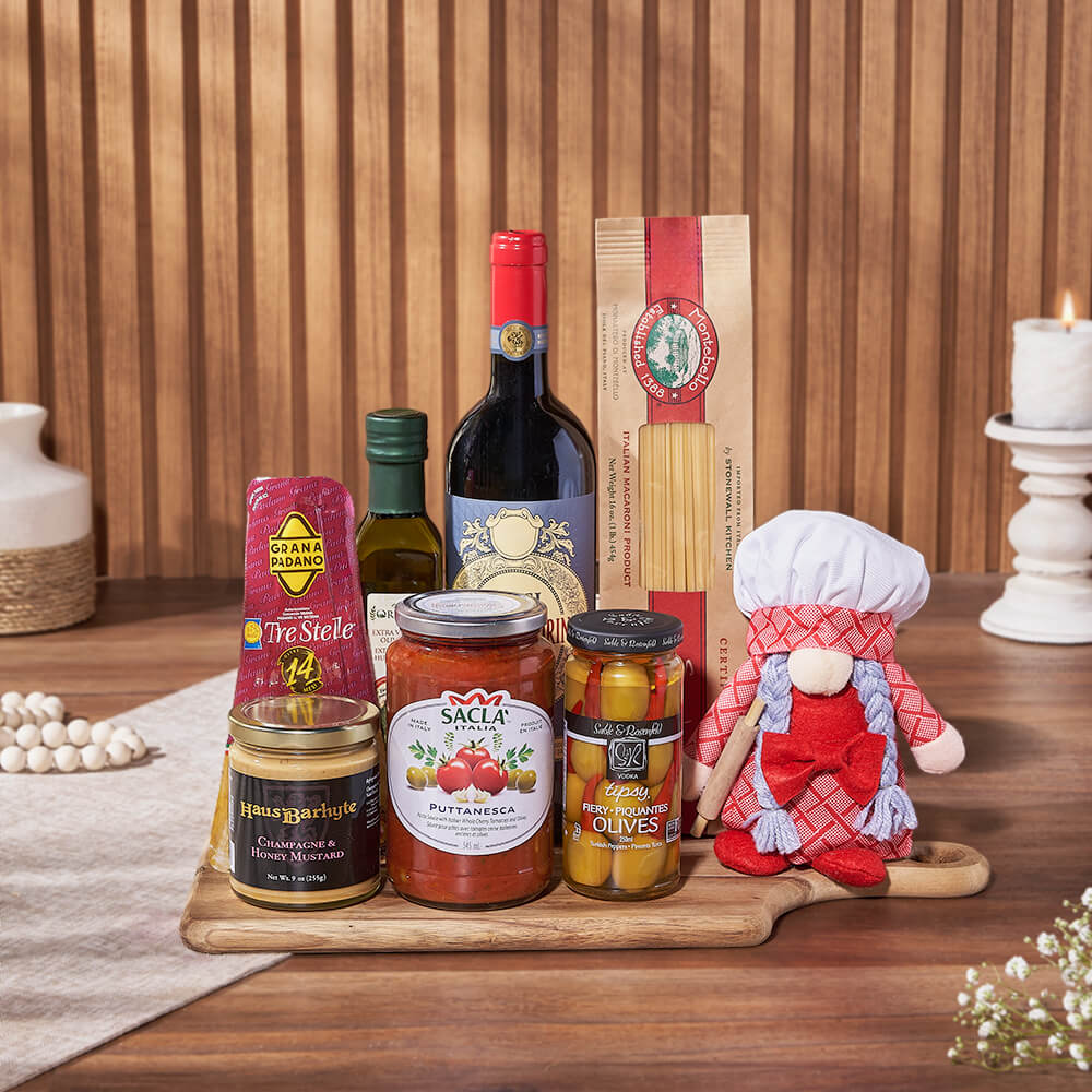 Pasta Chef &amp; Wine Gift Set, wine gift, wine, pasta gift, pasta, gourmet gift, gourmet, Los Angeles delivery