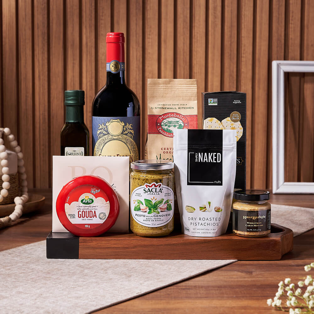 Pasta Feast &amp; Wine Gift Set, wine gift, wine, pasta gift, pasta, cheese gift, cheese, Los Angeles delivery