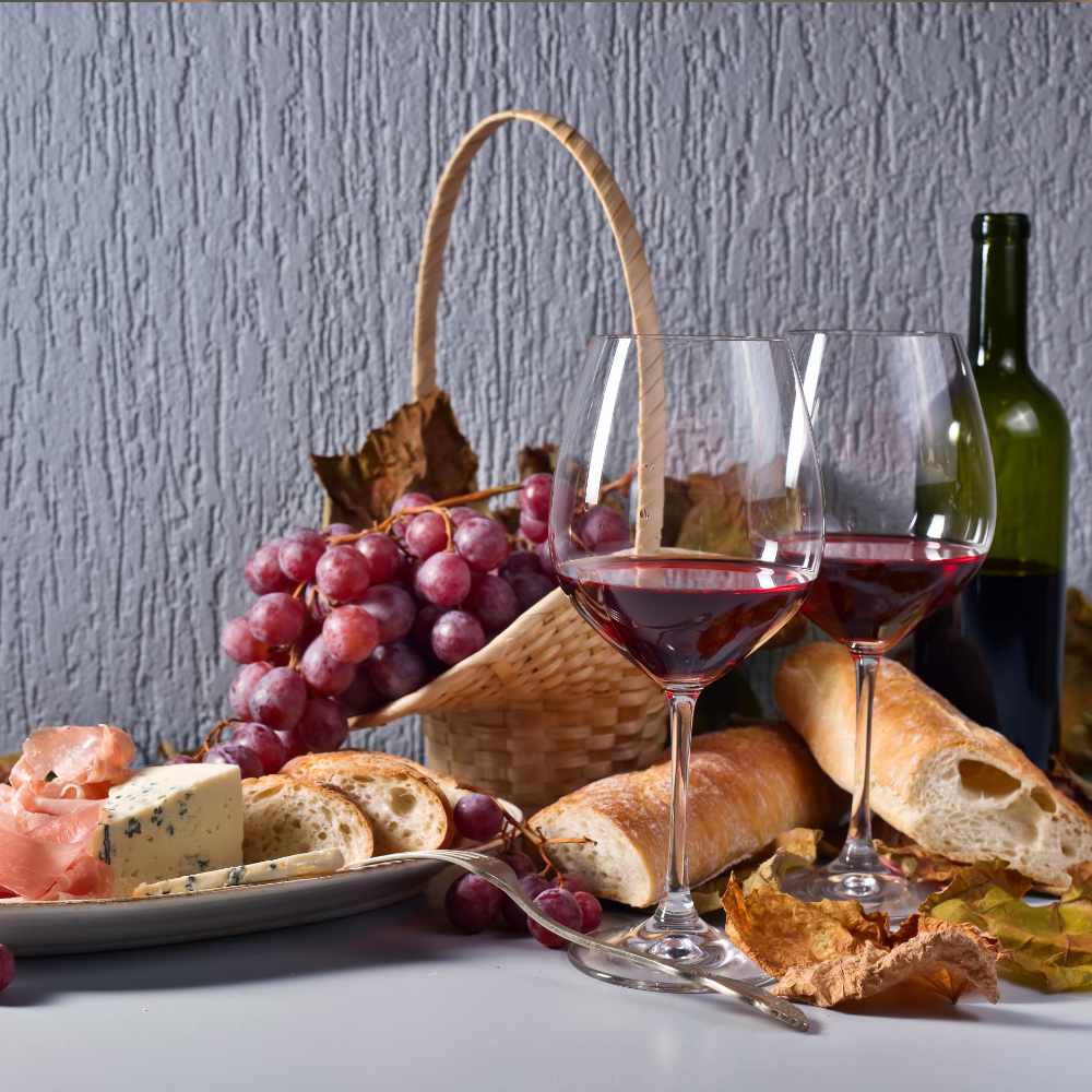 Wine gift, wine, cheese, fruits, gourmet, wine glass, Riverside Gift Baskets Delivery