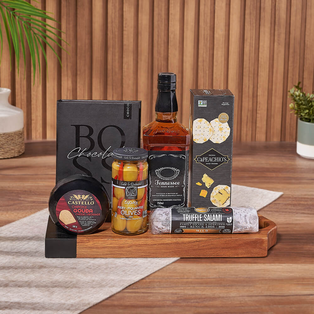 Salami, Cheese &amp; Liquor Board, liquor gift, liquor, charcuterie gift, charcuterie, Los Angeles delivery