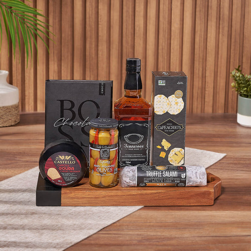 Salami, Cheese & Liquor Board, liquor gift, liquor, charcuterie gift, charcuterie, Los Angeles delivery