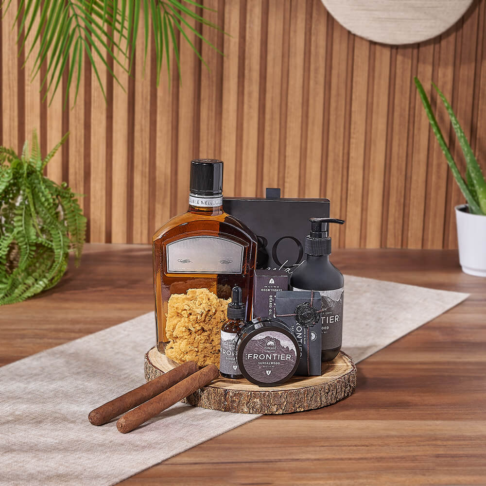 Sandalwood Spa &amp; Spirits Gift Set, liquor gift, liquor, spa gift, spa, Los Angeles delivery