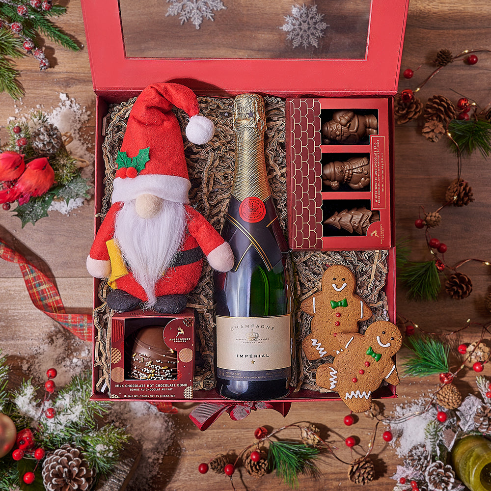 Deluxe Sparkling Wine Holiday Gift Box – how the gift is presented