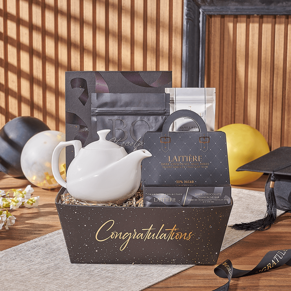 Chocolate and Vanilla Chai Tea Basket – how the gift is presented