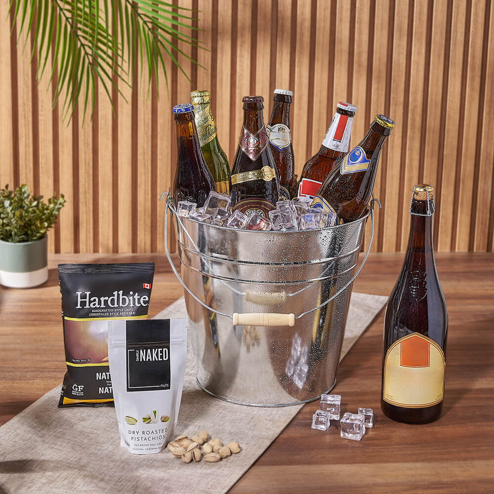 Hardbite and Simply Naked Gourmet Beer Gift Bucket – how the gift is presented