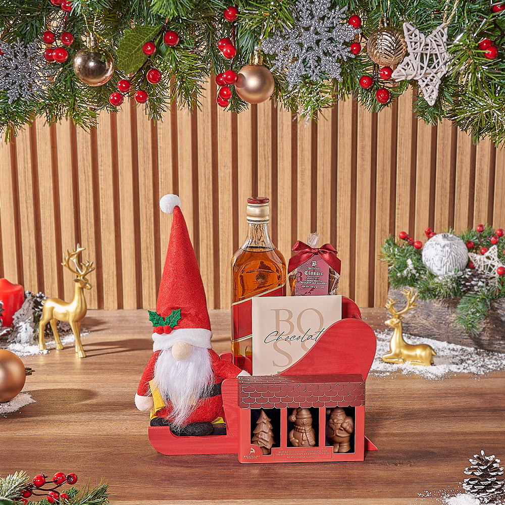 Spirits &amp; Sleighing Gift Set, Christmas gift, Christmas, liquor gift, liquor, chocolate gift, chocolate, Los Angeles delivery