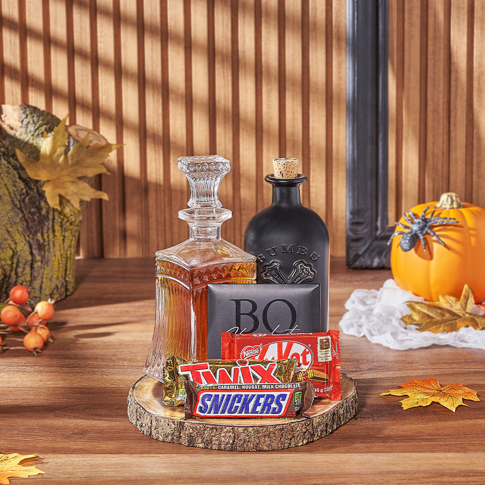 Spirits of Halloween Decanter Gift, liquor gift, liquor, halloween gift, halloween, chocolate gift, chocolate, Los Angeles delivery