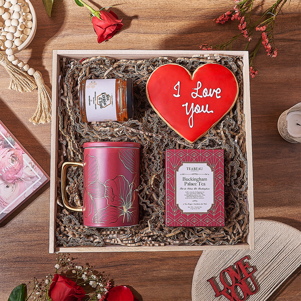 Valentine's Day Tea and Honey Gift – how the gift is presented