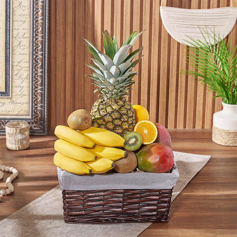 Small Grey Split Willow Storage Basket Gift – how the gift is presented