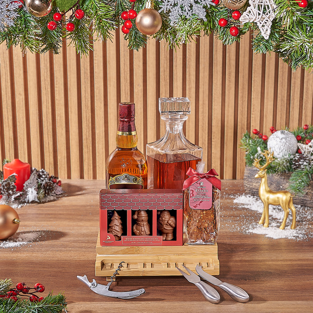 Sweet Treats &amp; Liquor Gift Set, Christmas gift, Christmas, chocolate gift, chocolate, decanter gift, decanter, Los Angeles delivery