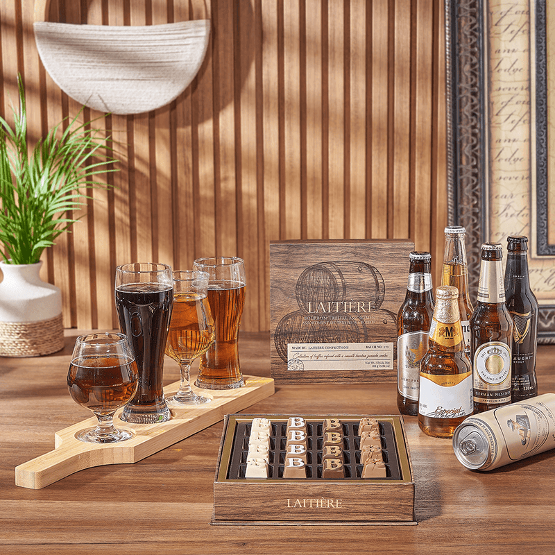 Sweet Truffle & Beer Flight, beer flight gift, beer flight, beer gift, beer, chocolate gift, chocolate, Los Angeles delivery