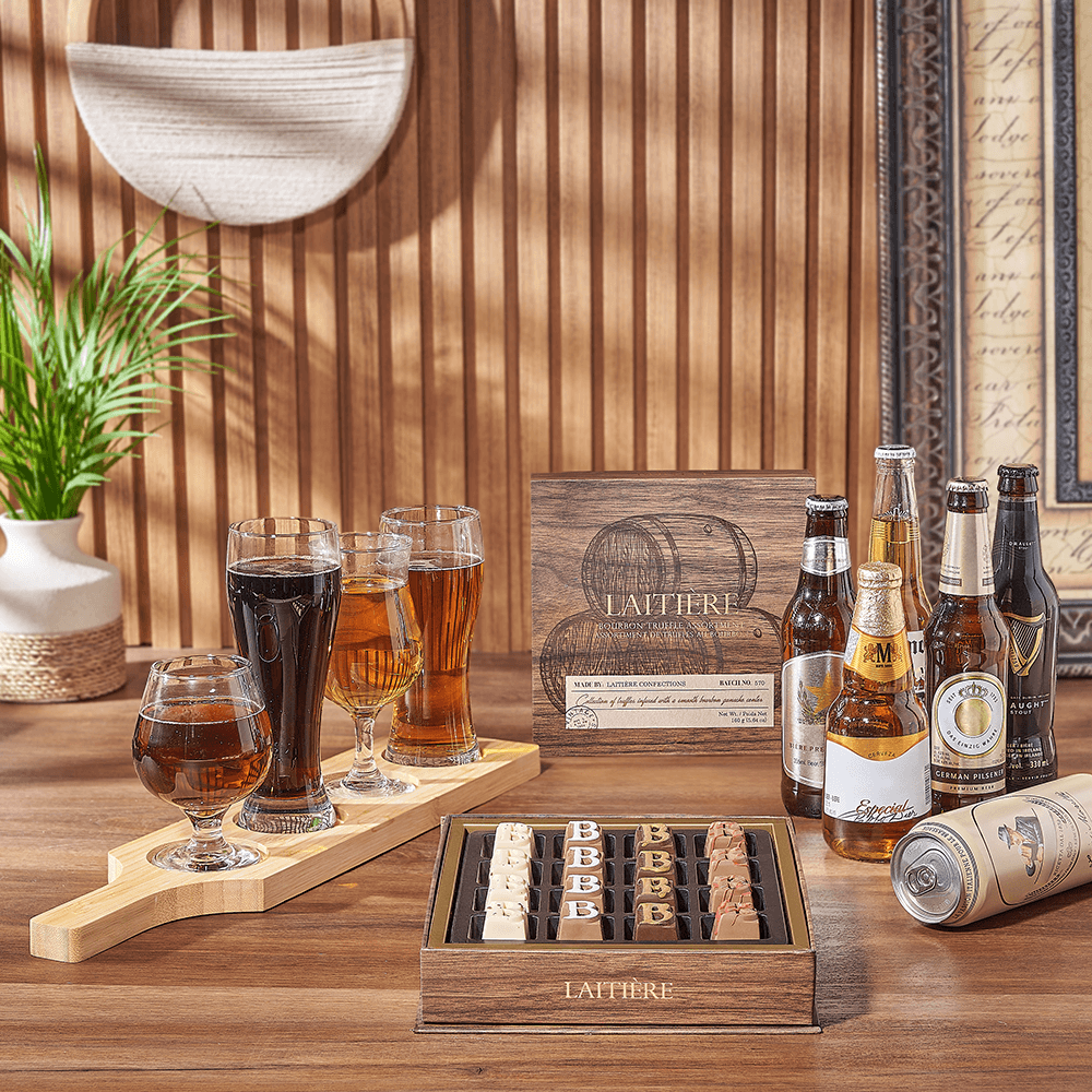 Sweet Truffle & Beer Flight, beer flight gift, beer flight, beer gift, beer, chocolate gift, chocolate, Los Angeles delivery