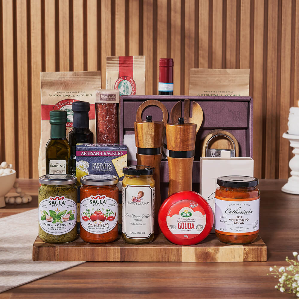 Tantalizing Treats & Wine Set, wine gift, wine, pasta gift, pasta, gourmet gift, gourmet, Los Angeles delivery