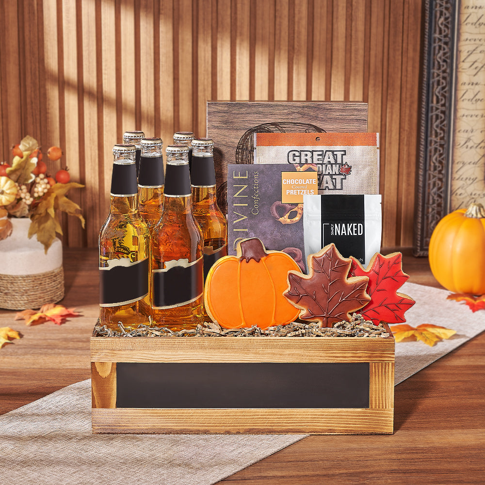 Thanksgiving Beer &amp; Treats Basket, thanksgiving gift, thanksgiving, beer gift, beer, cookie gift, cookie, Los Angeles delivery