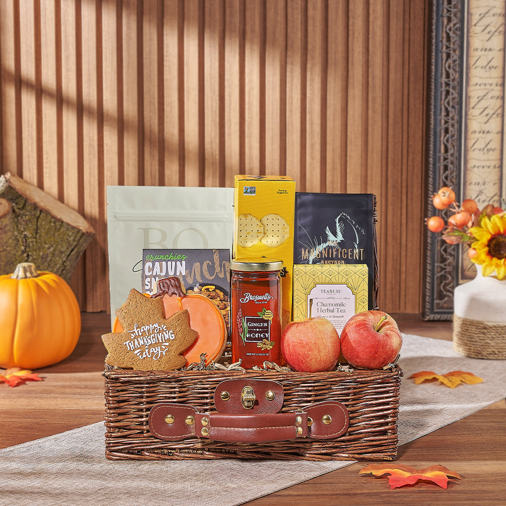 Thanksgiving Fruit &amp; Snacks Bounty, thanksgiving gift, thanksgiving, cookie gift, cookie, tea gift, tea, Los Angeles delivery
