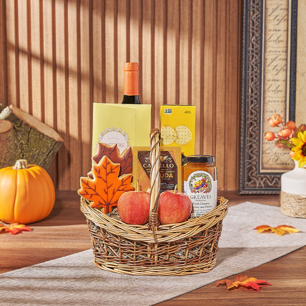 Thanksgiving Fruit &amp; Wine Basket, wine gift, wine, fruit gift, fruit, cookie gift, cookie, thanksgiving gift, thanksgiving, Los Angeles delivery