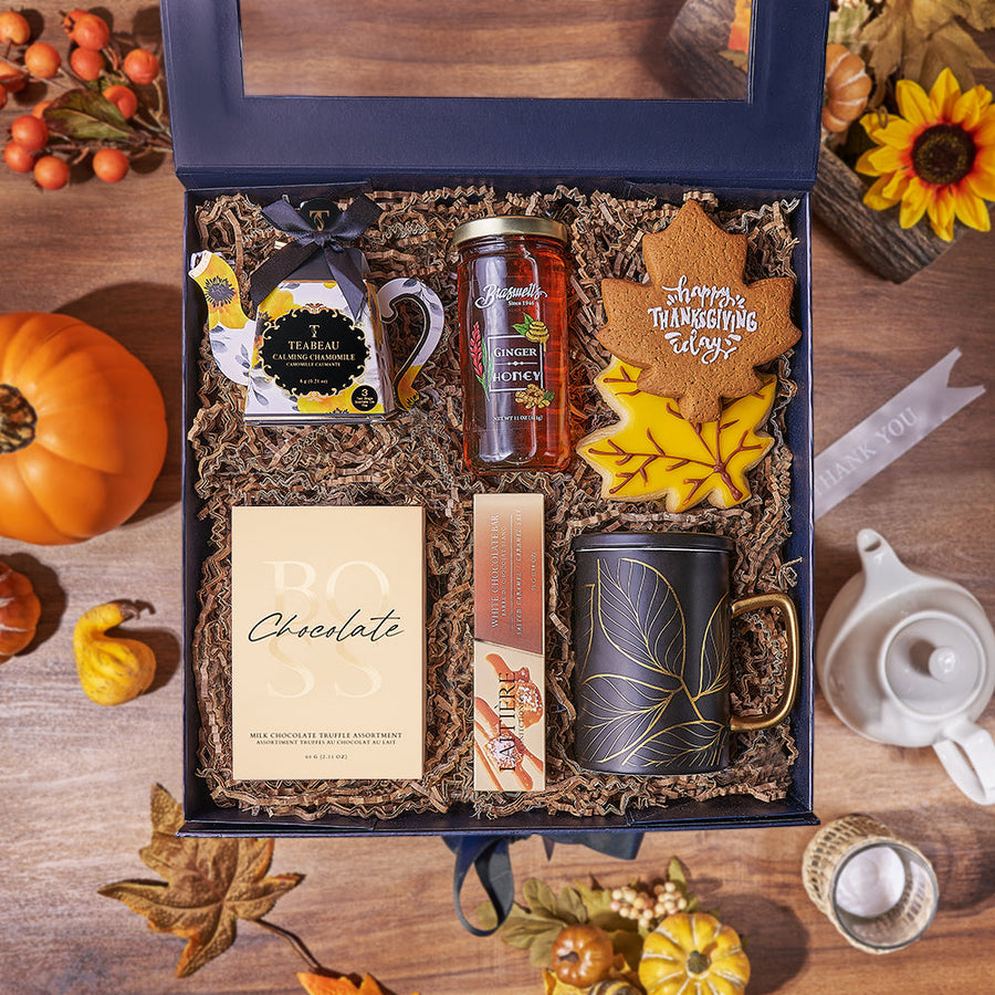 Thanksgiving Tea Gift Box, chocolate gift, chocolate, thanksgiving gift, thanksgiving, tea gift, tea, Los Angeles delivery