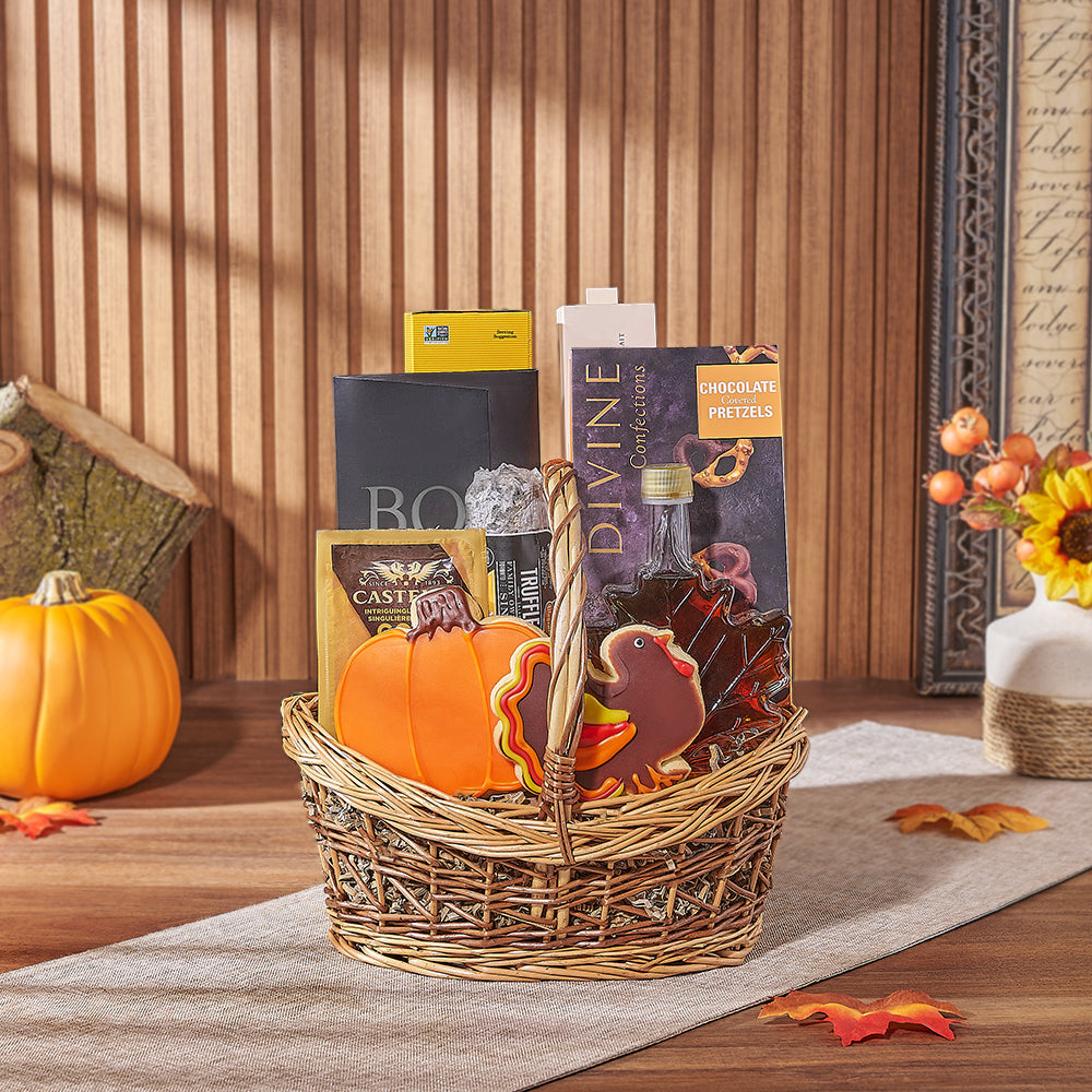 Thanksgiving Treat &amp; Cookie Basket, cookie gift, cookie, thanksgiving gift, thanksgiving, chocolate gift, chocolate, charcuterie gift, charcuterie, Los Angeles delivery