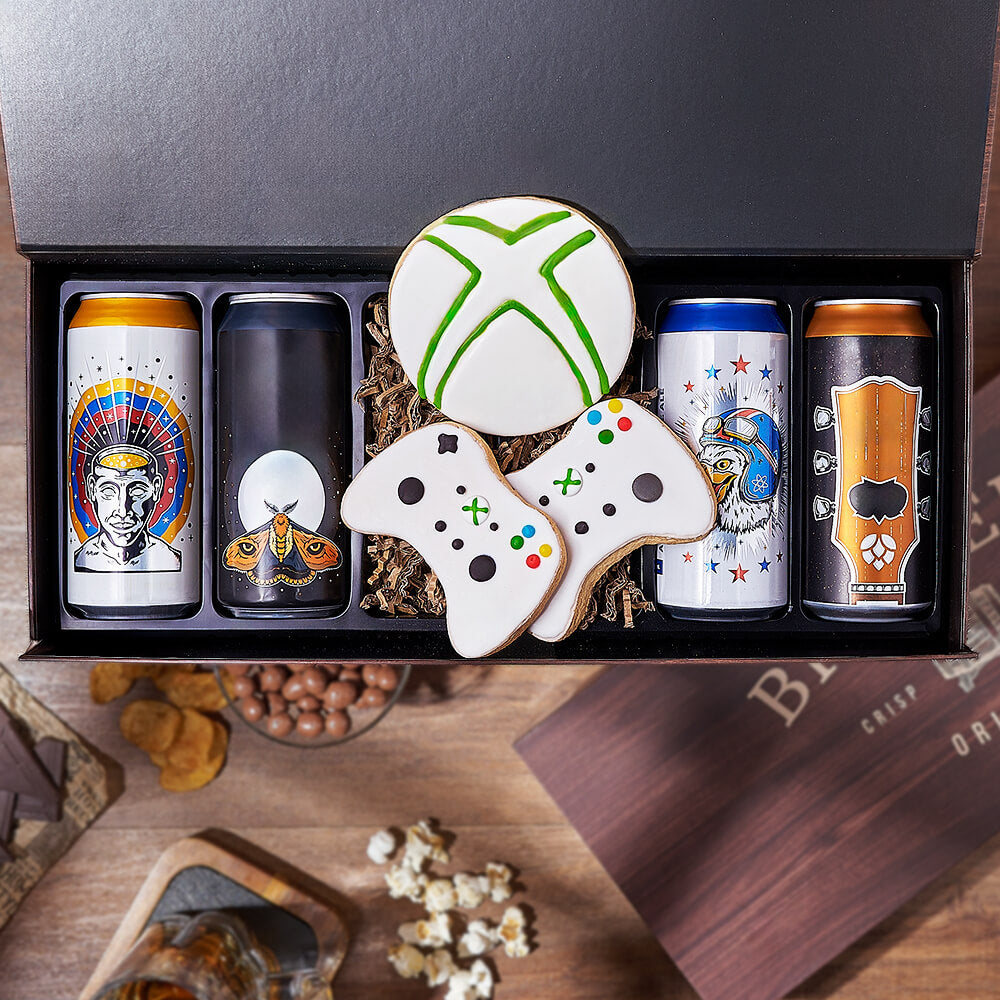 Video Game &amp; Craft Beer Box, beer gift, beer, gaming gift, gaming, cookie gift, cookie, Los Angeles delivery