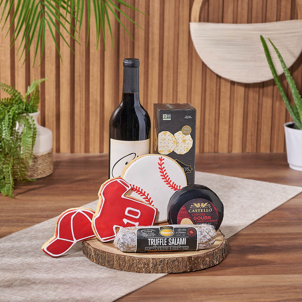 Wine &amp; Baseball Cookie Gift, wine gift, wine, baseball gift, baseball, sports gift, sports, Los Angeles delivery