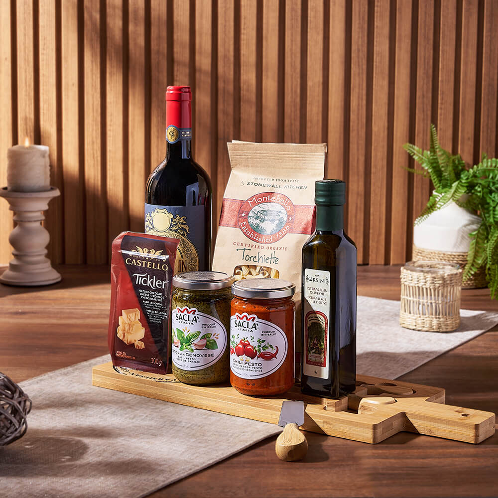 Wine &amp; Pasta Gift Set, wine gift, wine, pasta gift, pasta, gourmet gift, gourmet, cheese gift, cheese, Los Angeles delivery
