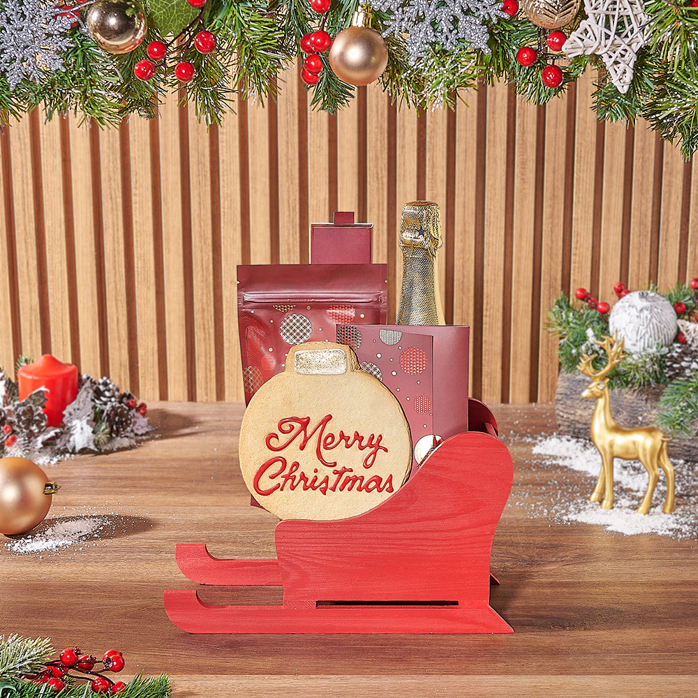 Festive Sparkling Wine Chocolate Gift – how the gift is presented