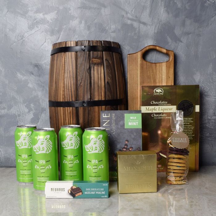 Craft Beer and Chocolate Celebration Basket – how the gift is presented