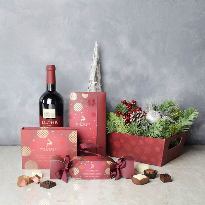 Christmas Morning Wine Gift Set from Los Angeles Baskets - Los Angeles Delivery