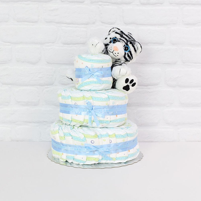 Diapers & Plush Tiger Gift Set from Los Angeles Baskets - Los Angeles Delivery