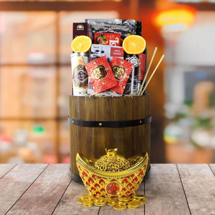 Wine and Kettle Chips Basket – how the gift is presented