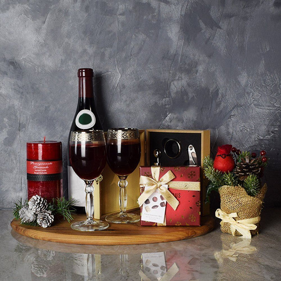 Holiday Wine & Chocolate Gift Basket from Los Angeles Baskets - Los Angeles Delivery