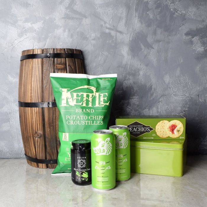 Beer Gift Basket with Chips – how the gift is presented