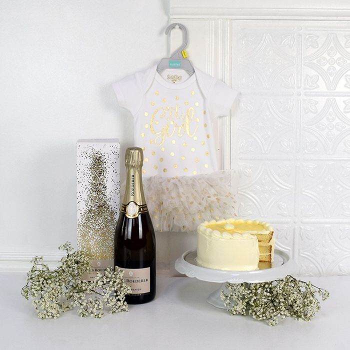 Precious Baby Girl Champagne & Cake Set from Los Angeles Baskets - Los Angeles Delivery